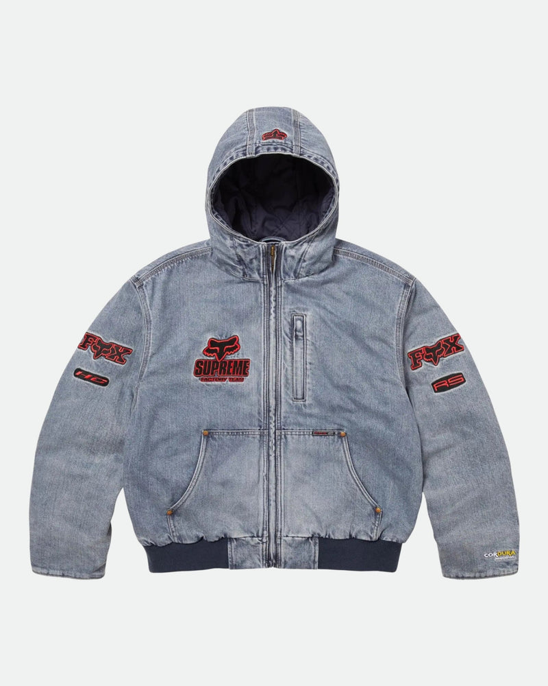 Supreme x Fox Racing Hooded Work Jacket 'Denim'