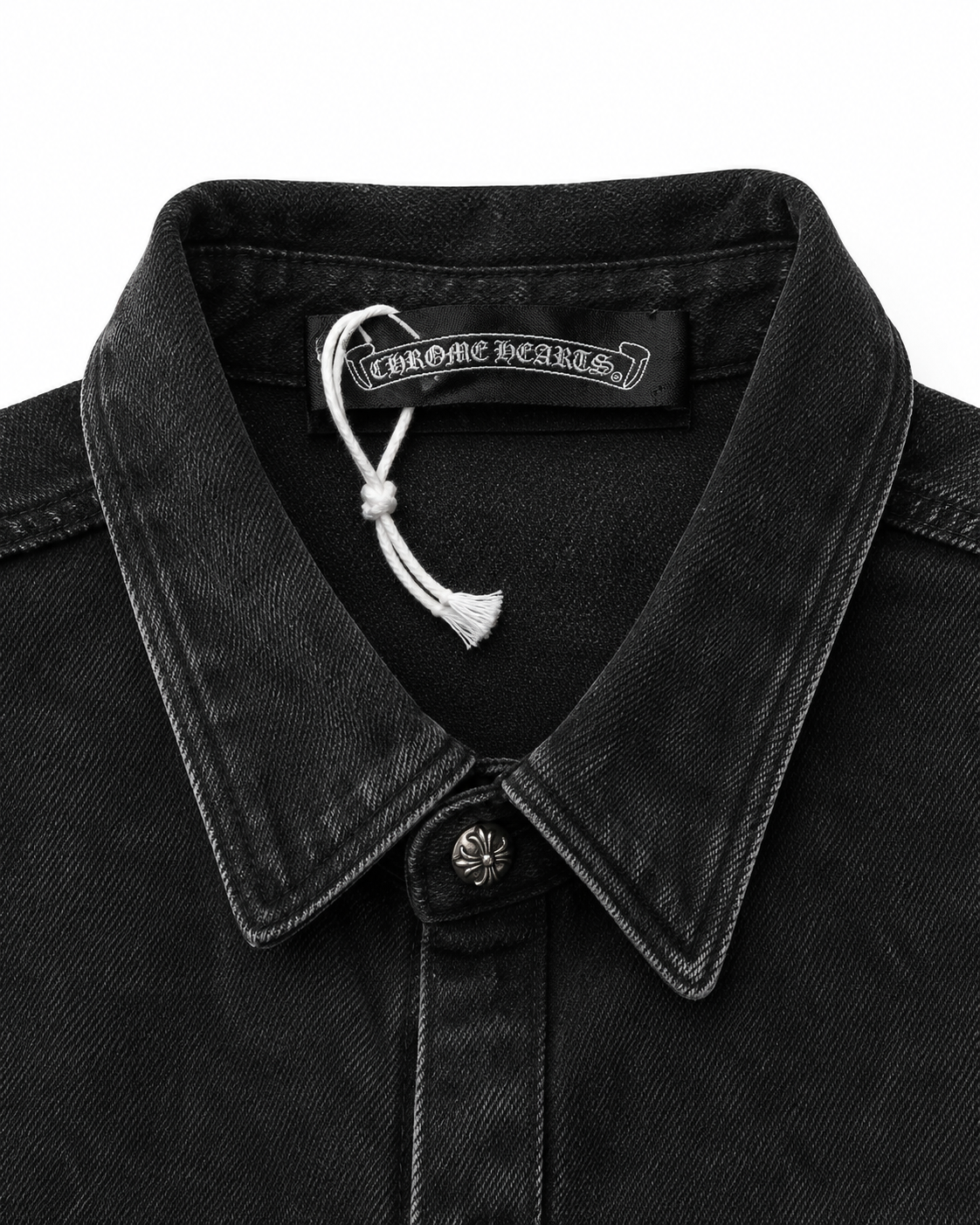 Chrome Hearts Hollywood Cross Denim Shirt | Black