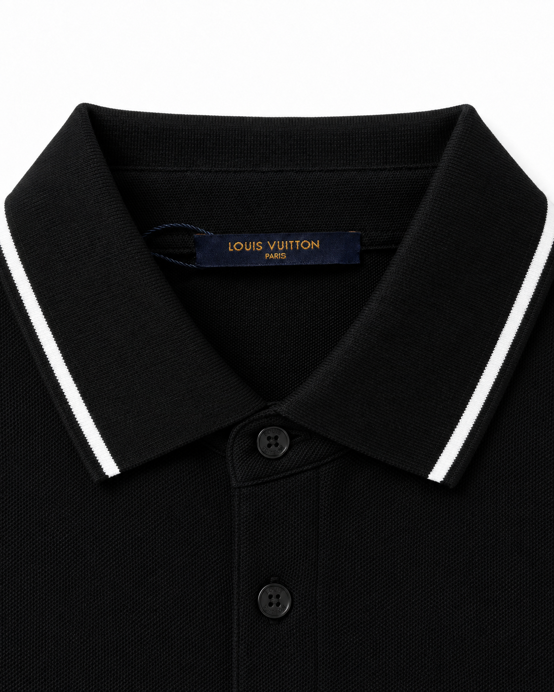 Louis Vuitton Embroidered Signature Polo | Black