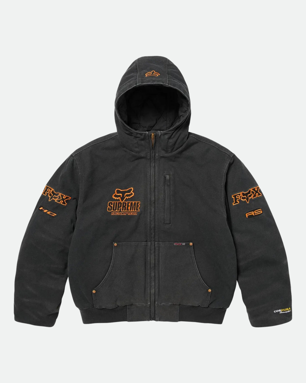 Supreme x Fox Racing Hooded Work Jacket 'Black Denim'