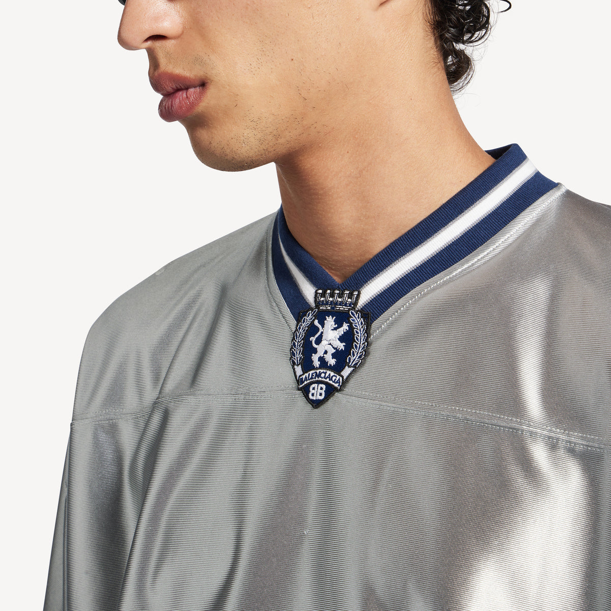 Balenciaga 3b Football Jersey | Metallic Grey