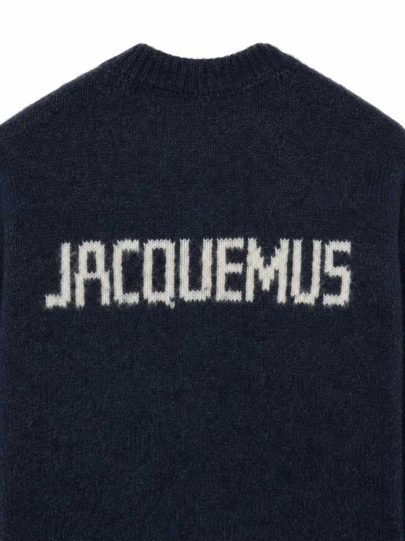 Jacquemus La Maille Pavane Jacquard Logo Sweater | Dark Navy