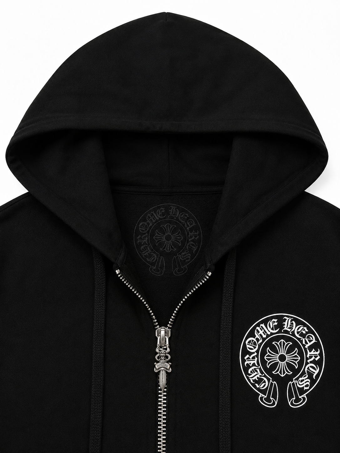Chrome Hearts Manchester Exclusive Horseshoe Logo Zip-Up Hoodie | Black