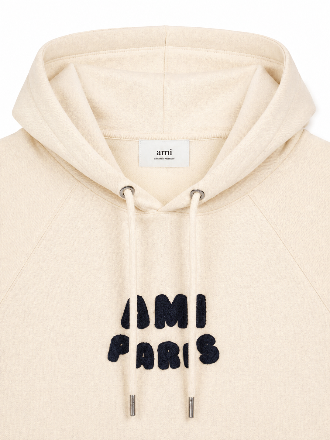 AMI Paris Patch Hoodie | White Cream