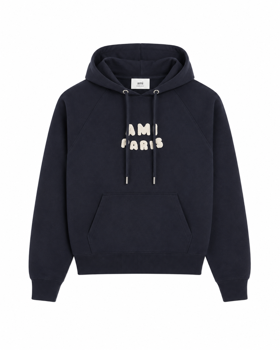 AMI Paris Patch Hoodie | Navy
