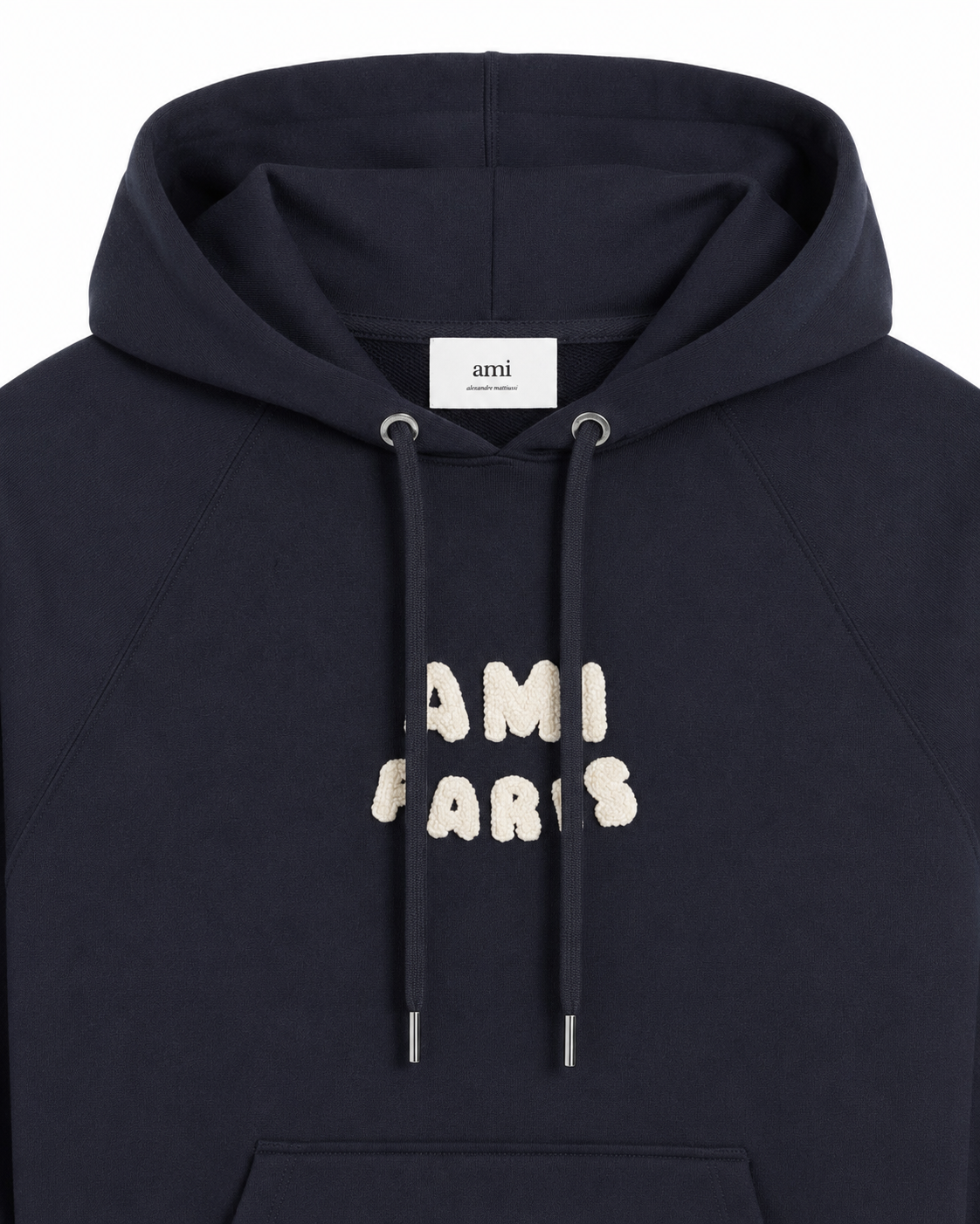 AMI Paris Patch Hoodie | Navy