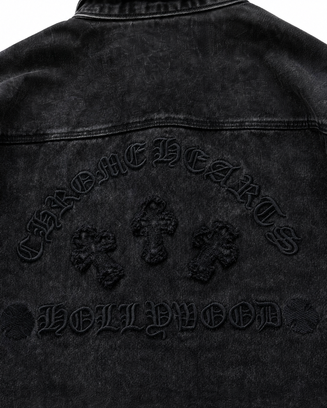 Chrome Hearts Hollywood Cross Denim Shirt | Black