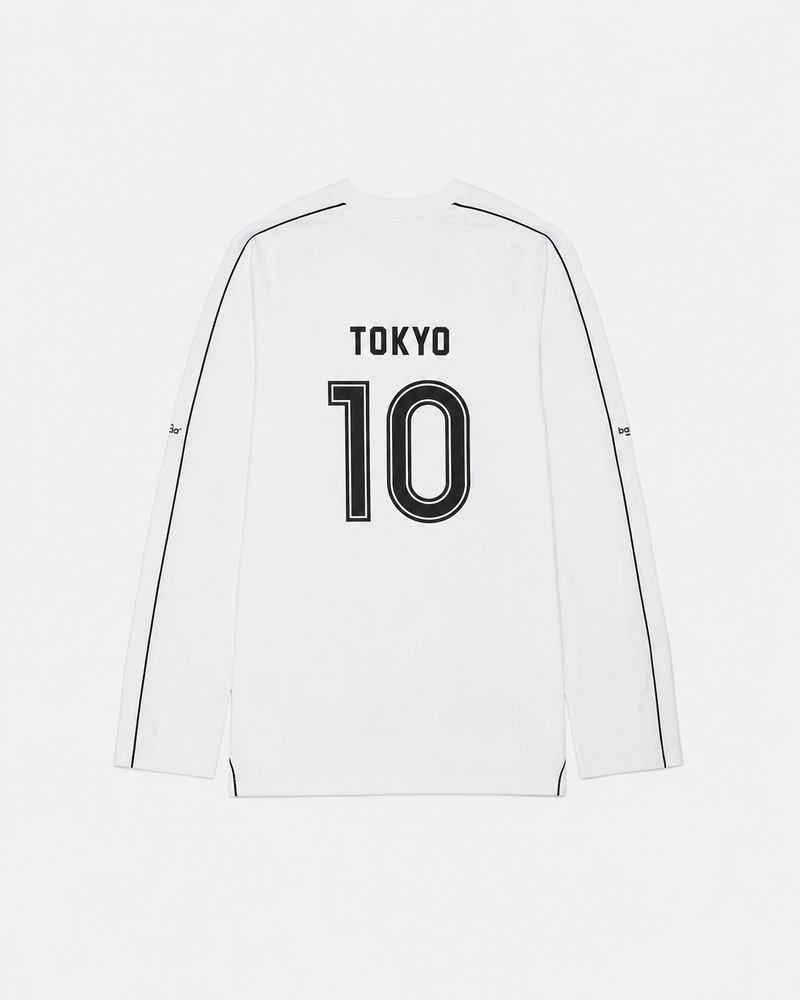 Balenciaga Black Long-Sleeve Soccer Jersey | White