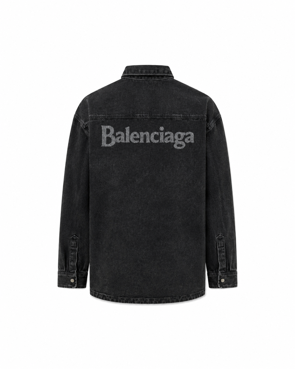 Balenciaga Logo Denim Overshirt | Washed Black