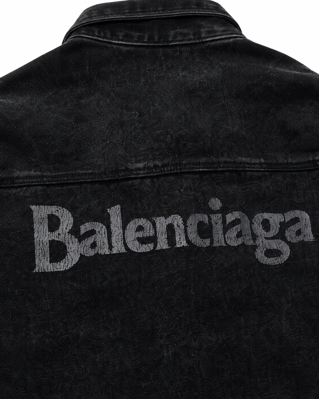 Balenciaga Logo Denim Overshirt | Washed Black