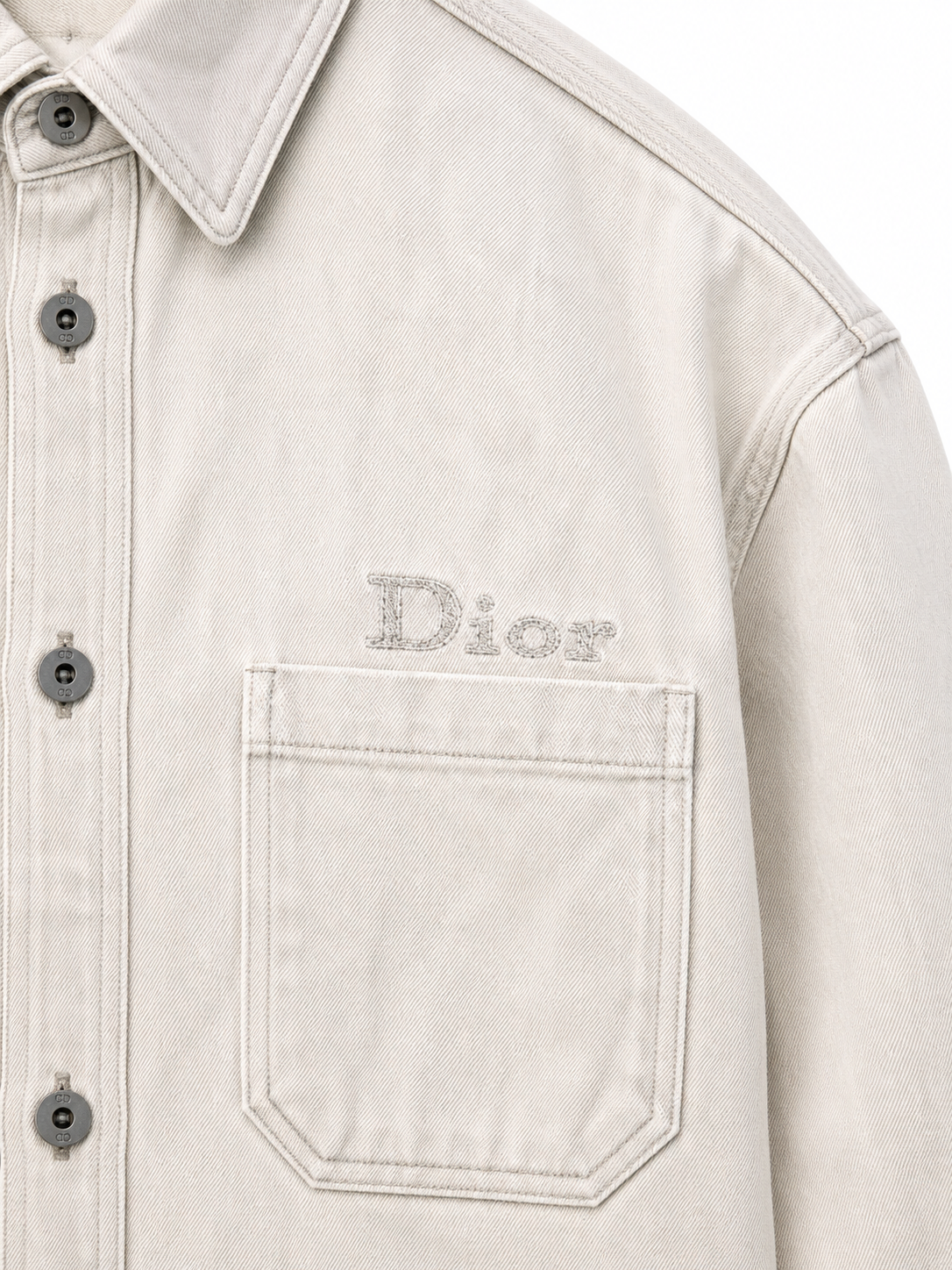 Dior Washed Denim Overshirt | Light Grey