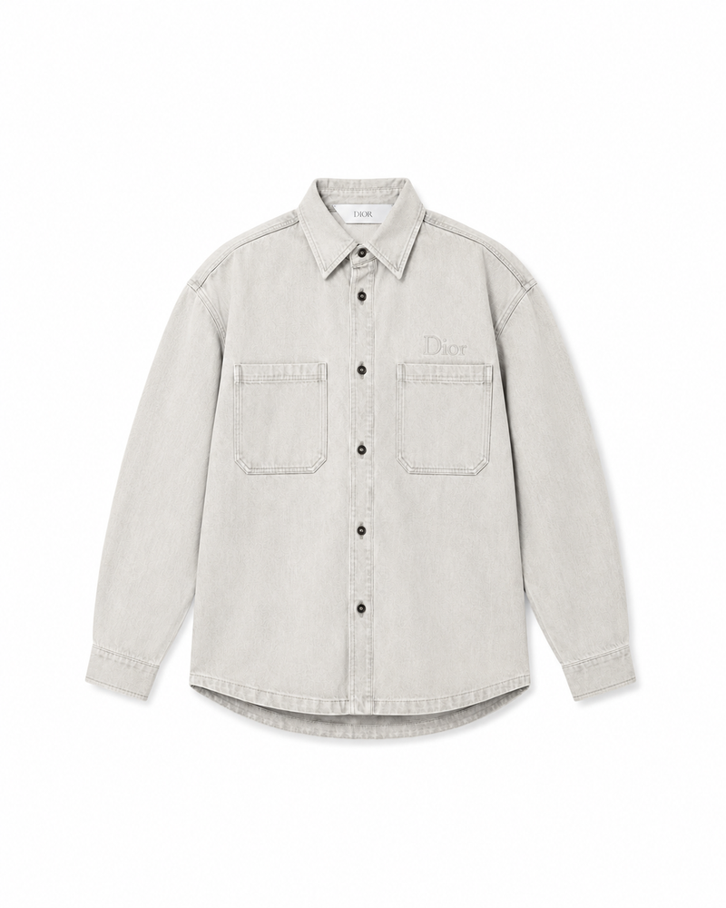 Dior Washed Denim Overshirt | Light Grey