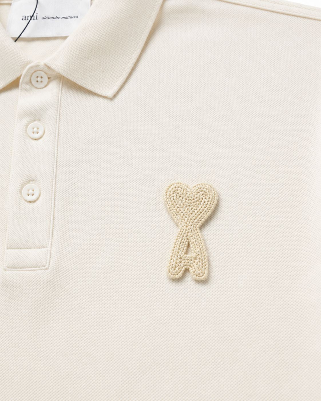 AMI Paris Ami de Coeur Polo Shirt | Ivory