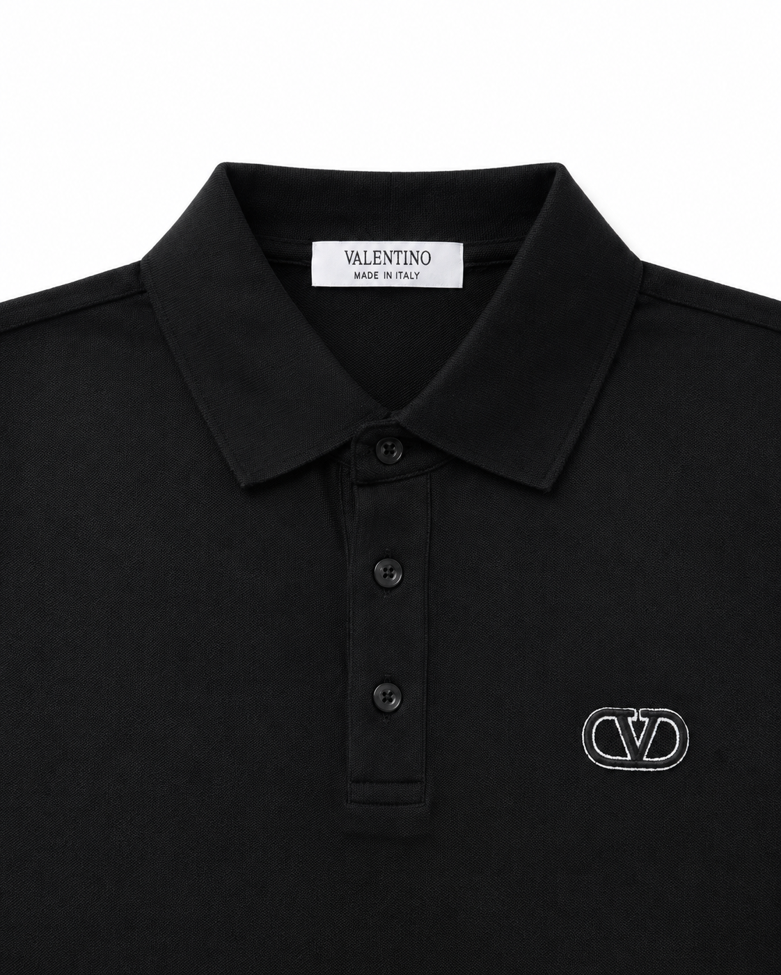 Valentino | Cotton Piqué Polo Shirt With VLogo Signature Patch – Black