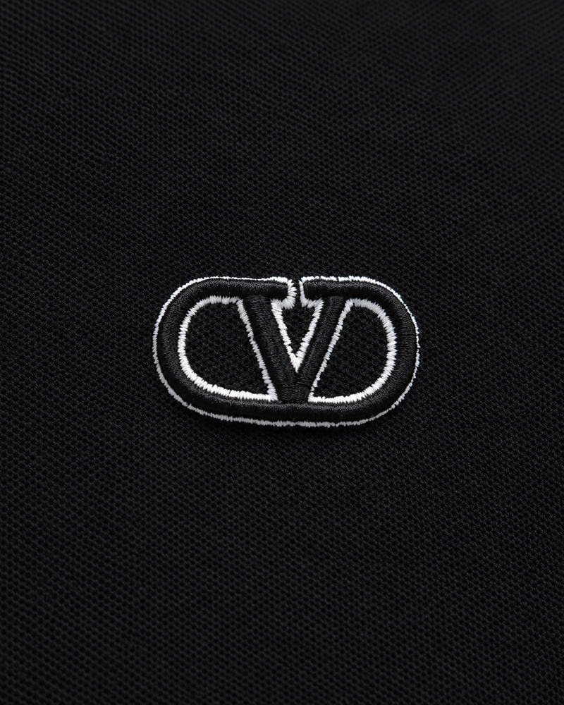 Valentino | Cotton Piqué Polo Shirt With VLogo Signature Patch – Black