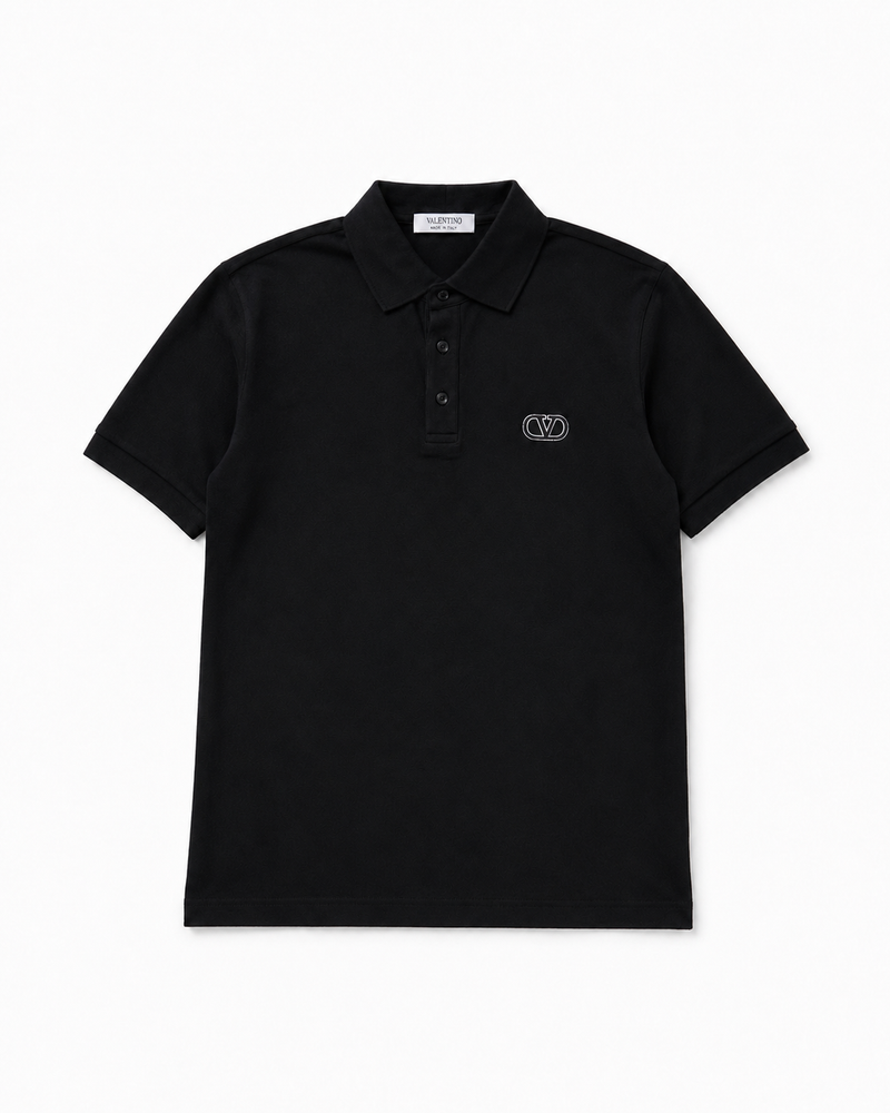 Valentino | Cotton Piqué Polo Shirt With VLogo Signature Patch – Black