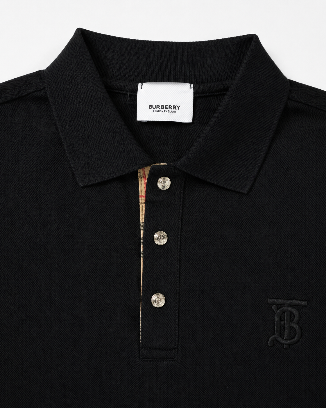 Burberry | TB Monogram Cotton Piqué Polo Shirt – Black