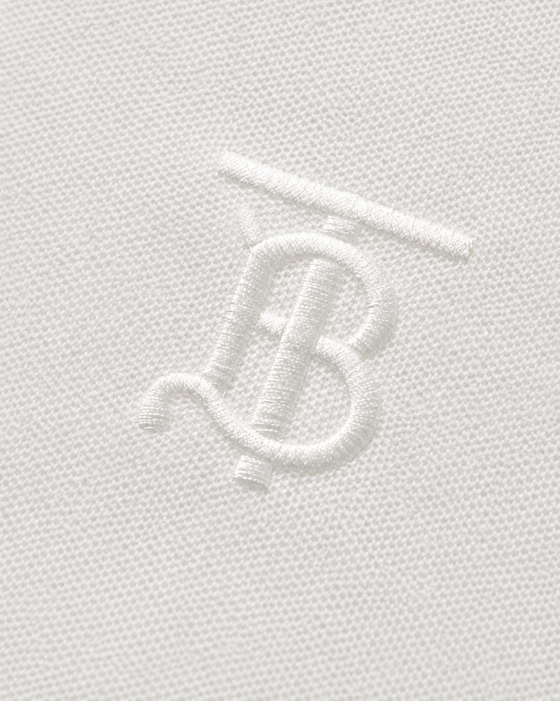 Burberry | TB Monogram Cotton Piqué Polo Shirt – White