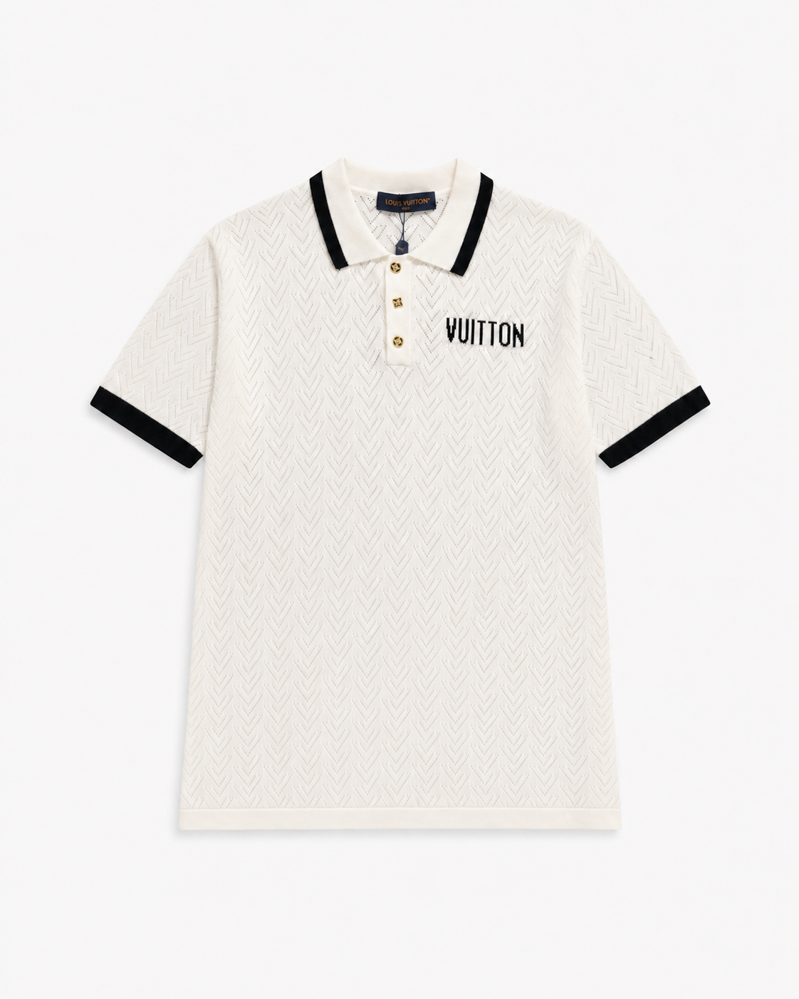 Louis Vuitton Openwork Signature Polo | White