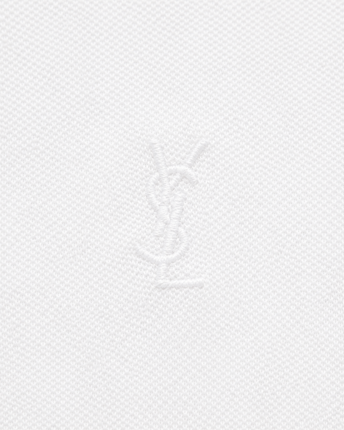 Yves Saint Laurent Cassandre Polo Shirt in Piqué | White