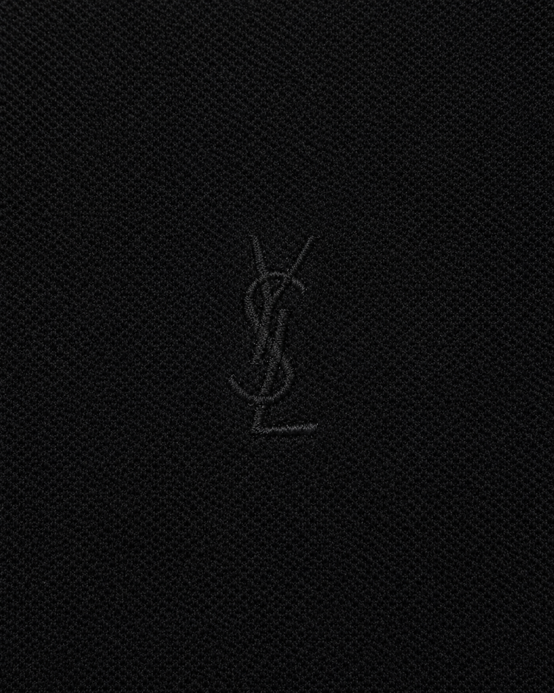 Yves Saint Laurent Cassandre Polo Shirt in Piqué | Black