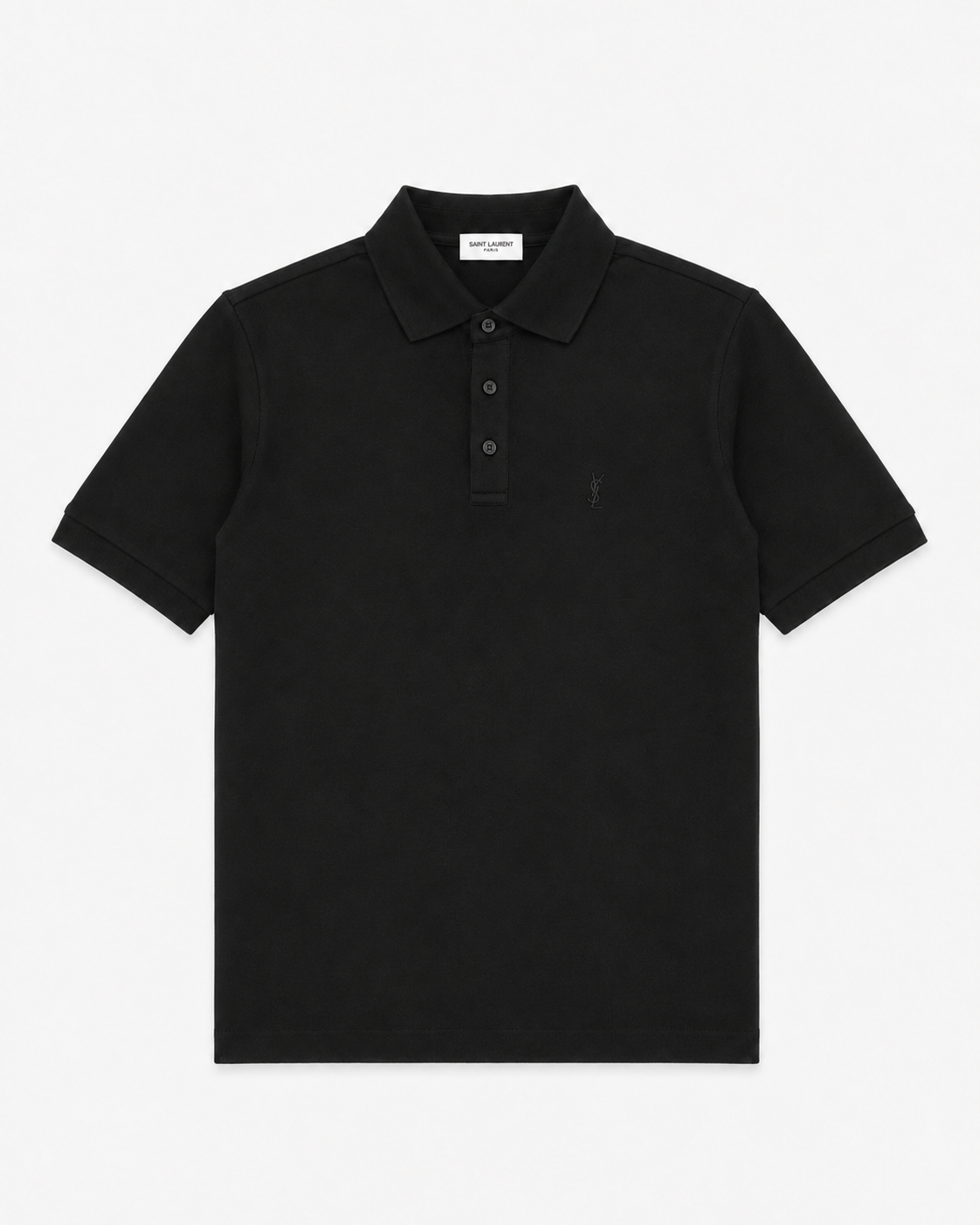 Yves Saint Laurent Cassandre Polo Shirt in Piqué | Black