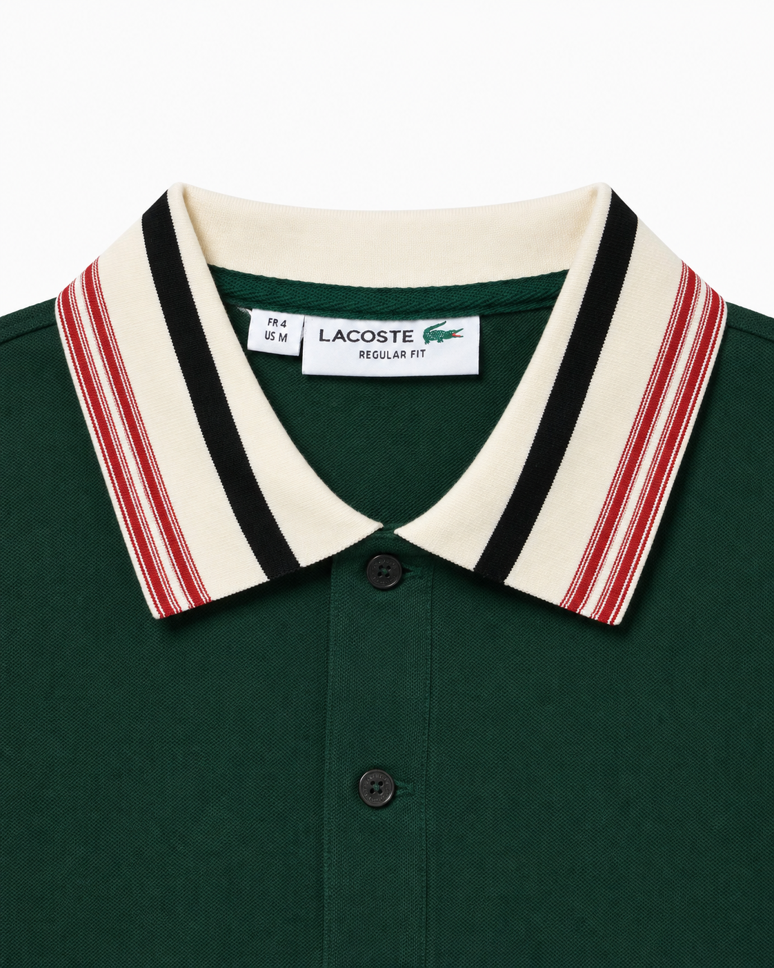 Lacoste Made In France Classic Fit Stripe Collar Polo | Pine Green