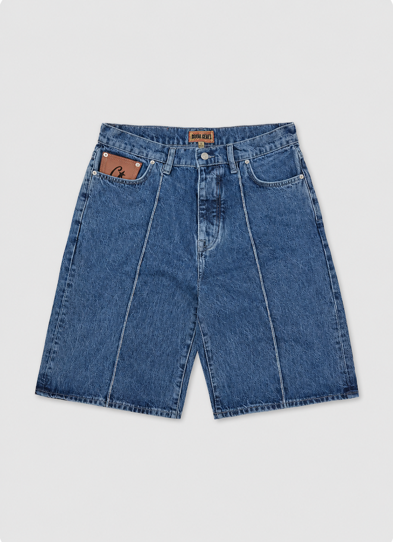 Corteiz star stitch denim shorts