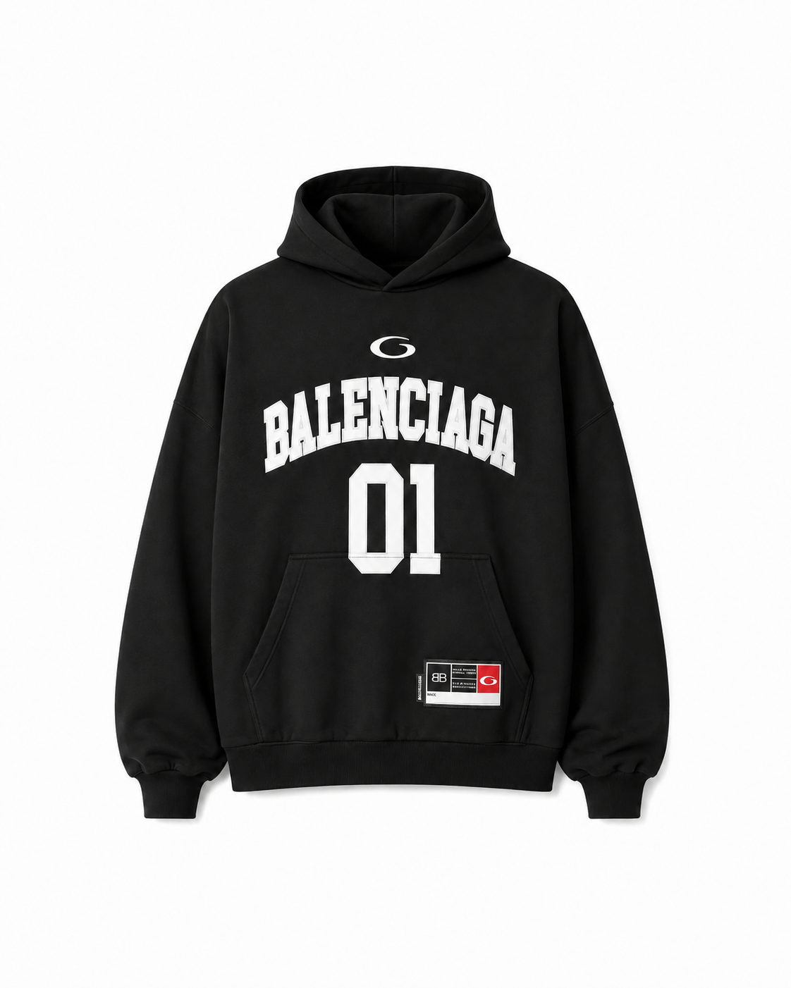 Balenciaga Basketball Series Large Fit Hoodie | Black