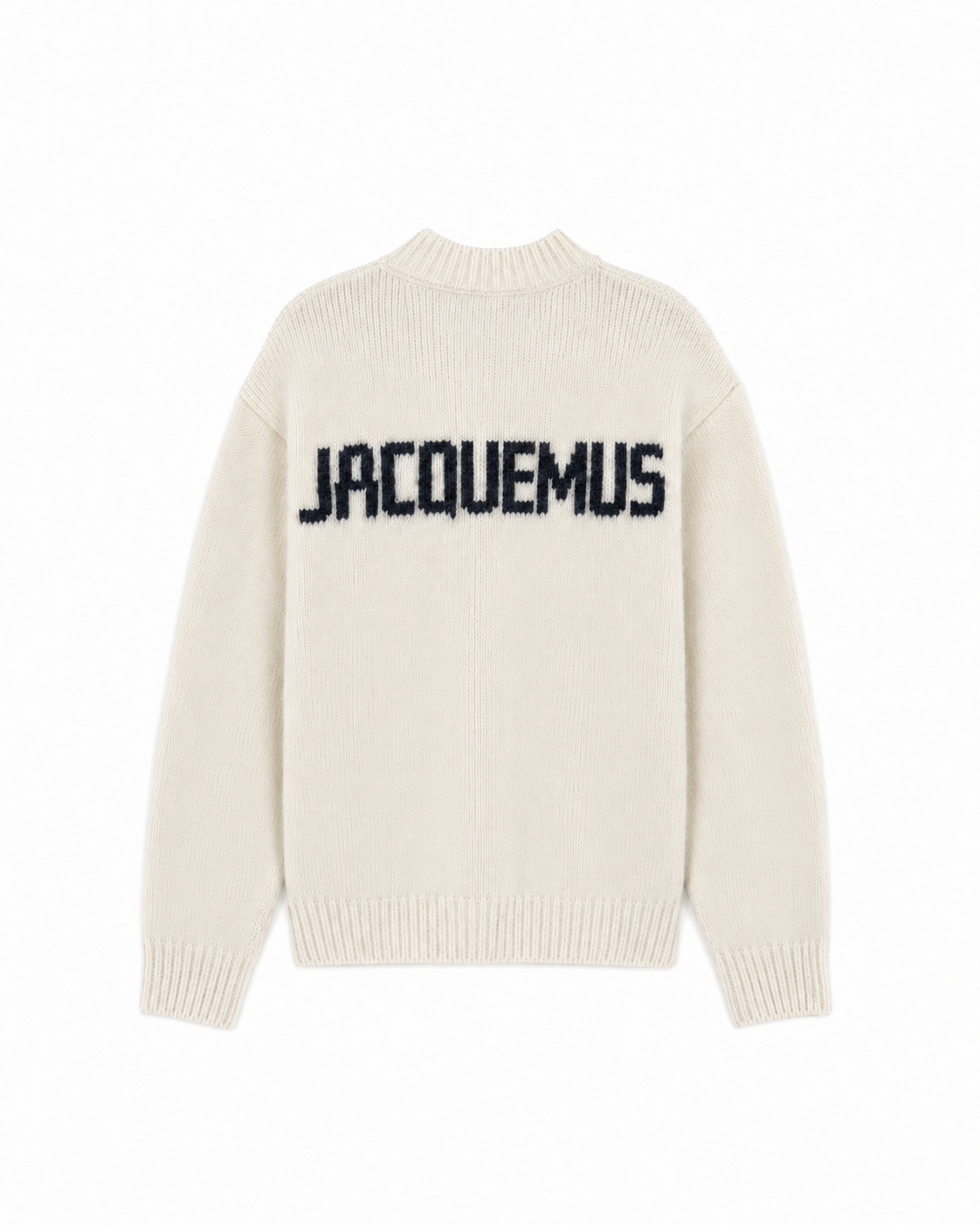 Jacquemus La Maille Pavane Jacquard Logo Sweater | Light Beige