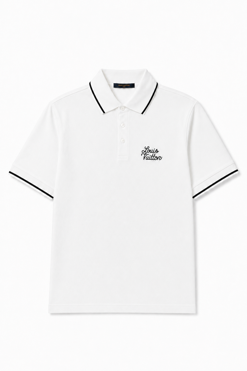 Louis Vuitton Embroidered Signature Polo | White