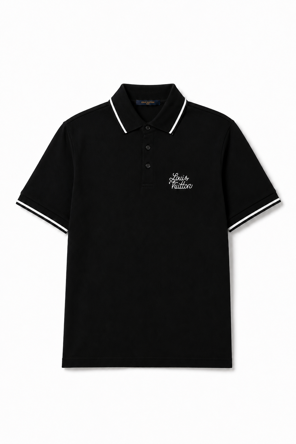 Louis Vuitton Embroidered Signature Polo | Black
