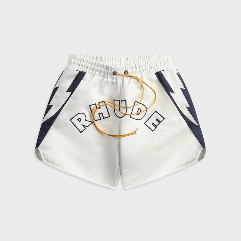 Rhude Logo Lightning Short | Black & White