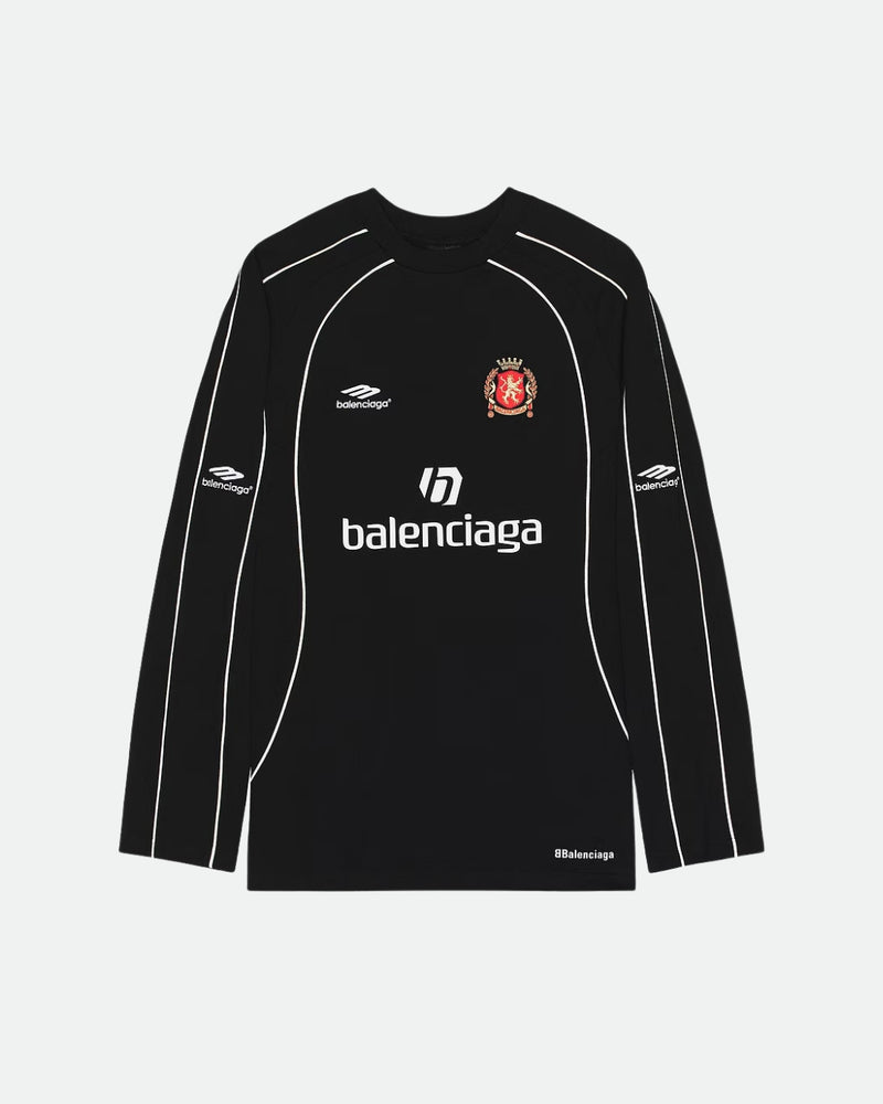 Balenciaga Black Long-Sleeve Soccer Jersey